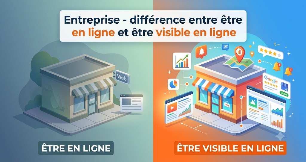 différence pour entreprise entre être en ligne et être visible en ligne